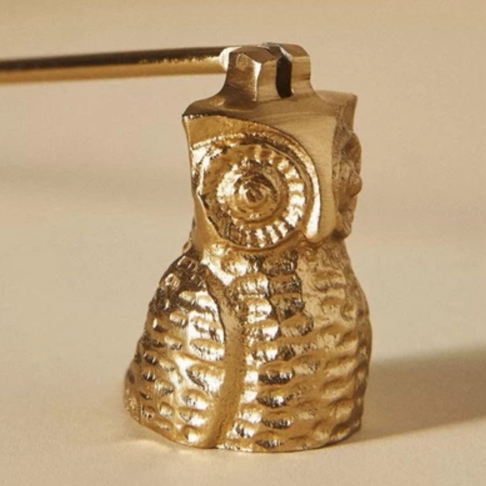 Anthropologie Woodland Owl Bronze Candle Snuffer New Without Tags